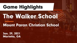 The Walker School vs Mount Paran Christian School Game Highlights - Jan. 29, 2021