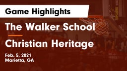 The Walker School vs Christian Heritage  Game Highlights - Feb. 5, 2021