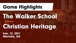 The Walker School vs Christian Heritage  Game Highlights - Feb. 12, 2021