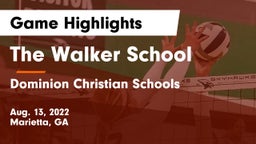 The Walker School vs Dominion Christian Schools Game Highlights - Aug. 13, 2022