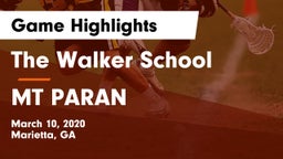 The Walker School vs MT PARAN Game Highlights - March 10, 2020