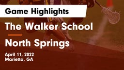 The Walker School vs North Springs  Game Highlights - April 11, 2022