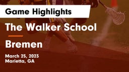 The Walker School vs Bremen  Game Highlights - March 25, 2023