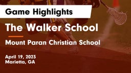 The Walker School vs Mount Paran Christian School Game Highlights - April 19, 2023