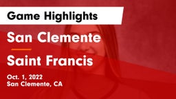 San Clemente  vs Saint Francis  Game Highlights - Oct. 1, 2022