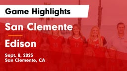 San Clemente  vs Edison  Game Highlights - Sept. 8, 2023