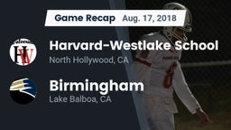 Recap: Harvard-Westlake School vs. Birmingham  2018