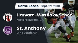 Recap: Harvard-Westlake School vs. St. Anthony  2018