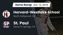 Recap: Harvard-Westlake School vs. St. Paul  2018