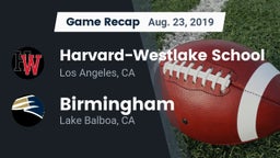 Recap: Harvard-Westlake School vs. Birmingham  2019