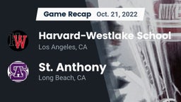 Recap: Harvard-Westlake School vs. St. Anthony  2022