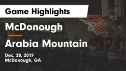 McDonough  vs Arabia Mountain  Game Highlights - Dec. 28, 2019