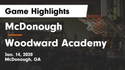 McDonough  vs Woodward Academy Game Highlights - Jan. 14, 2020