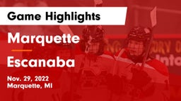 Marquette  vs Escanaba  Game Highlights - Nov. 29, 2022