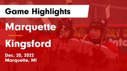 Marquette  vs Kingsford  Game Highlights - Dec. 20, 2022