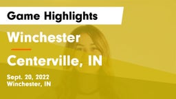 Winchester  vs Centerville, IN Game Highlights - Sept. 20, 2022
