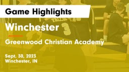 Winchester  vs Greenwood Christian Academy  Game Highlights - Sept. 30, 2023