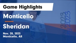 Monticello  vs Sheridan  Game Highlights - Nov. 28, 2023