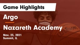 Argo  vs Nazareth Academy  Game Highlights - Nov. 23, 2021