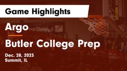 Argo  vs Butler College Prep Game Highlights - Dec. 28, 2023