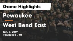 Pewaukee  vs West Bend East  Game Highlights - Jan. 5, 2019