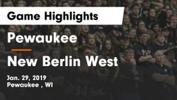 Pewaukee  vs New Berlin West  Game Highlights - Jan. 29, 2019