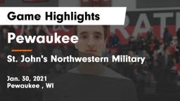 Pewaukee  vs St. John's Northwestern Military  Game Highlights - Jan. 30, 2021