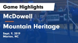 McDowell   vs Mountain Heritage  Game Highlights - Sept. 9, 2019