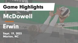 McDowell   vs Erwin  Game Highlights - Sept. 19, 2023