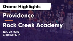 Providence  vs Rock Creek Academy  Game Highlights - Jan. 22, 2022