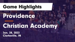 Providence  vs Christian Academy   Game Highlights - Jan. 28, 2022