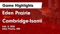 Eden Prairie  vs Cambridge-Isanti  Game Highlights - Feb. 8, 2020