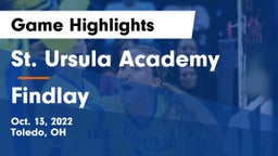 St. Ursula Academy  vs Findlay  Game Highlights - Oct. 13, 2022