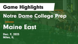 Notre Dame College Prep vs Maine East  Game Highlights - Dec. 9, 2023