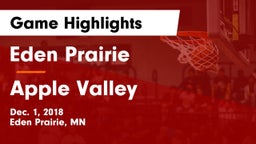 Eden Prairie  vs Apple Valley  Game Highlights - Dec. 1, 2018