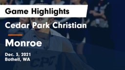 Cedar Park Christian  vs Monroe  Game Highlights - Dec. 3, 2021