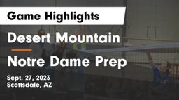 Desert Mountain  vs Notre Dame Prep  Game Highlights - Sept. 27, 2023