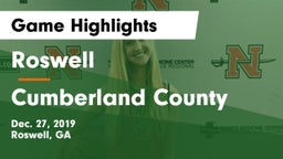 Roswell  vs Cumberland County  Game Highlights - Dec. 27, 2019