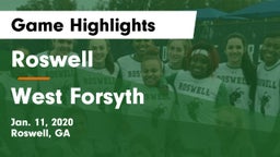 Roswell  vs West Forsyth  Game Highlights - Jan. 11, 2020