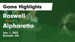 Roswell  vs Alpharetta  Game Highlights - Jan. 7, 2022