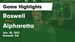 Roswell  vs Alpharetta  Game Highlights - Jan. 28, 2022