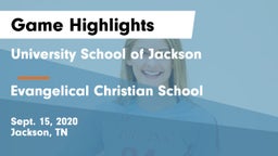 University School of Jackson vs Evangelical Christian School Game Highlights - Sept. 15, 2020