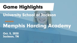 University School of Jackson vs Memphis Harding Academy Game Highlights - Oct. 5, 2020