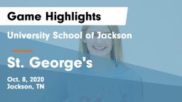 University School of Jackson vs St. George's  Game Highlights - Oct. 8, 2020
