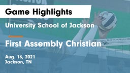 University School of Jackson vs First Assembly Christian  Game Highlights - Aug. 16, 2021