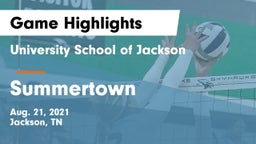 University School of Jackson vs Summertown  Game Highlights - Aug. 21, 2021