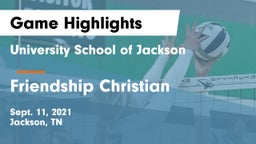 University School of Jackson vs Friendship Christian  Game Highlights - Sept. 11, 2021