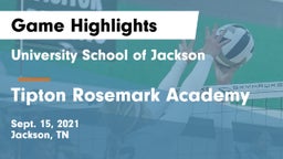 University School of Jackson vs Tipton Rosemark Academy Game Highlights - Sept. 15, 2021