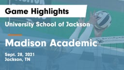 University School of Jackson vs Madison Academic Game Highlights - Sept. 28, 2021