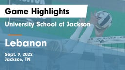 University School of Jackson vs Lebanon Game Highlights - Sept. 9, 2022